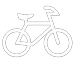 white bicycle accident icon