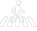 white pedestrian icon