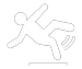 white slip and fall icon